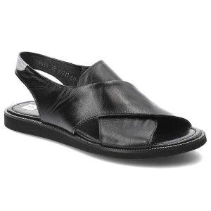 Czarne Sandały Nessi Wygodne Skórzane Buty. Czarne sandały Nessi, bez wzorów, ze skóry, bez obcasa, bez zapięcia. Za 309,00 zł.