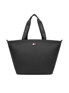 Tommy Jeans Torba Ess Daily Tote AW0AW17891 Czarny. Czarne torebki klasyczne Tommy Jeans, bez wzorów, z jeansu, bez dodatków. Za 299,99 zł.