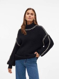 Vero Moda Golf w kolorze czarnym rozmiar: L. Czarne golfy Vero Moda, z aplikacjami. Za 109,78 zł.