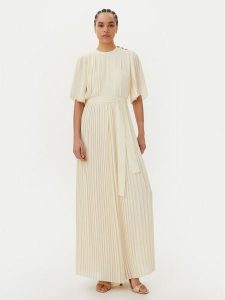 TWINSET Kombinezon 251TP2050 Beżowy Loose Fit. Brązowe sukienki Twinset, bez wzorów, z syntetyku, bez kołnierzyka, bez ramiączek. Za 679,99 zł.