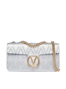 Valentino Torebka Alexia Summer VBSA0N09 Srebrny. Szare listonoszki Valentino, bez wzorów, ze skóry, bez dodatków. Za 419,99 zł.