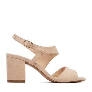 Sandały JENNY. Brązowe sandały Jenny, bez wzorów, bez obcasa, na słupku, bez zapięcia. Za 119,99 zł.