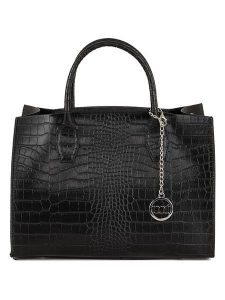 Mia Tomazzi Skórzany shopper bag "Lepontina" w kolorze czarnym - 33 x 26 x 15 cm rozmiar: onesize. Czarne shopper bag Mia Tomazzi, bez wzorów, z materiału, przez ramię, bez dodatków. Za 252,34 zł.