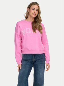 ONLY Bluza 15254183 Różowy Loose Fit. Czerwone bluzy ONLY, s, bez wzorów, z bawełny, bez kaptura. Za 109,99 zł.