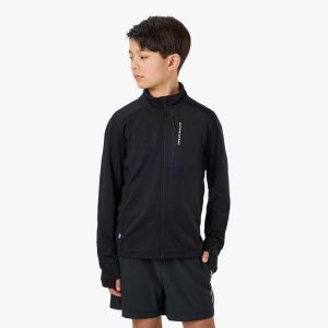 Bluza Polarowa Rozpinana Trening Junior Swedemount Ultra Light Full Zip B. Czarne bluzy SWEDEMOUNT, bez wzorów, z polaru, bez kaptura. Za 169,99 zł.