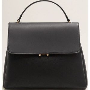 Mango - Torebka Dual. Czarne torebki klasyczne marki Mango, z aplikacjami, z materiału. Za 139,90 zł.