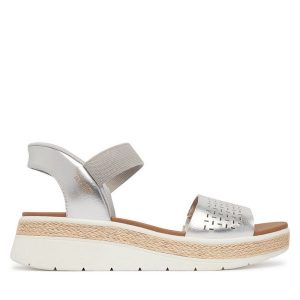 Sandały Skechers. Szare sandały Skechers, bez wzorów, bez obcasa, na płaskiej podeszwie, bez zapięcia. Za 319,99 zł.