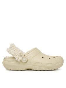 Crocs Klapki Classic Fleece Lined Clog Quartz 211396 Beżowy. Brązowe klapki Crocs, bez wzorów, z tworzywa sztucznego, bez obcasa. Za 259,99 zł.