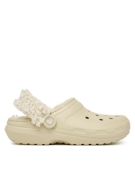 Crocs Klapki Classic Fleece Lined Clog Quartz 211396 Beżowy. Brązowe klapki Crocs, bez wzorów, z tworzywa sztucznego, bez obcasa. Za 259,99 zł.