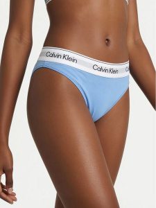 Calvin Klein Underwear Figi klasyczne LV00QF8524 Błękitny. Niebieskie figi Calvin Klein Underwear, bez wzorów, z bawełny. Za 109,99 zł.