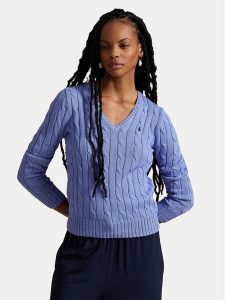 Polo Ralph Lauren Sweter 211971870005 Błękitny Slim Fit. Niebieskie swetry klasyczne Polo Ralph Lauren, xl, z bawełny, bez kołnierzyka. Za 597,99 zł.