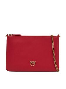 PINKO Torebka 100455 A0F1 R30Q Czerwony. Czerwone torebki wieczorowe Pinko, bez wzorów, ze skóry, bez dodatków. Za 419,99 zł.
