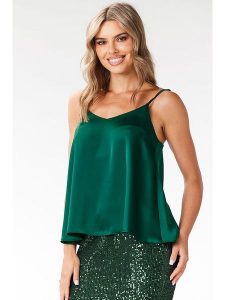 Awama Top w kolorze zielonym rozmiar: XL. Zielone topy Awama, xl, bez wzorów, bez kołnierzyka, bez ramiączek. Za 83,42 zł.