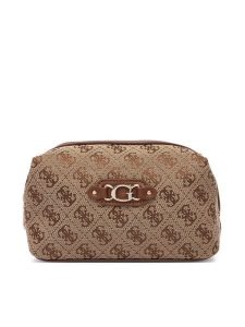 Guess Kosmetyczka PW7586 P6490 Brązowy. Brązowe torebki klasyczne Guess, z aplikacjami, z materiału, bez dodatków. Za 214,99 zł.