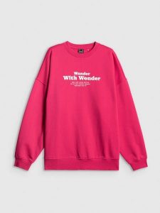 4F Bluza dresowa oversize bez kaptura damska - różowa L. Czerwone bluzy 4f, l, bez wzorów, z dresówki, bez kaptura. Za 159,99 zł.