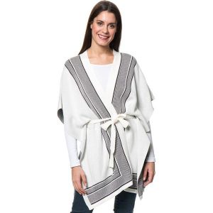 Kardigan w kolorze biało-szarym. Białe kardigany marki Tom Tailor, z bawełny. W wyprzedaży za 130,95 zł.