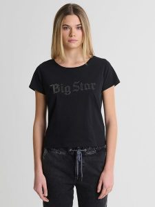 BIG STAR Koszulka w kolorze czarnym rozmiar: XL. Czarne bluzki Big Star, xl, bez wzorów, z bawełny, retro, bez kołnierzyka, bez ramiączek. Za 37,99 zł.
