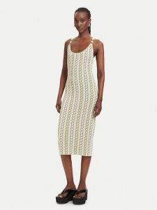 Fracomina Sukienka dzianinowa FS26SD5005K414F8 Żółty jasny Slim Fit. Żółte sukienki Fracomina, xl, bez wzorów, z dzianiny, bez kołnierzyka, bez ramiączek. Za 539,99 zł.