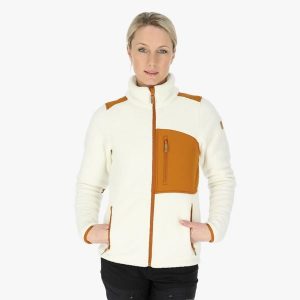 Bluza polarowa turystyka damska Swedemount Nordkap Pile Jacket wodoodporna. Białe bluzy SWEDEMOUNT, na zimę, bez wzorów, z polaru, bez kaptura. Za 371,00 zł.