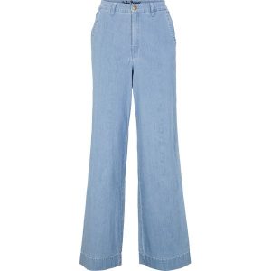 Dżinsy ze stretchem Wide Fit. Białe jeansy bonprix, bez wzorów, z jeansu. Za 109,99 zł.