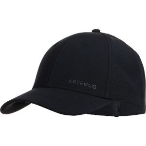 Czapka z daszkiem TENIS TC900 rozmiar 58. Czarne czapki ARTENGO, bez wzorów, z elastanu, sportowe. Za 44,99 zł.