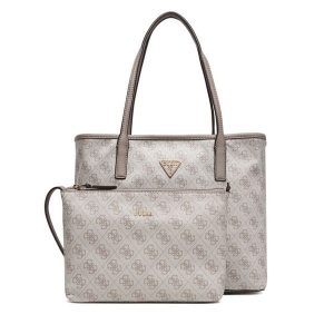 Torebka Guess. Brązowe shopper bag Guess, z aplikacjami, bez dodatków. Za 679,99 zł.