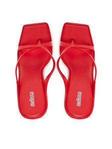 Melissa Japonki Melissa Glass Heel Ad 35801 Czerwony. Czerwone klapki Melissa, bez wzorów, z tworzywa sztucznego, bez obcasa. Za 359,99 zł.