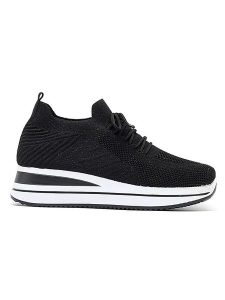 Sixth Sens Sneakersy w kolorze czarnym na koturnie rozmiar: 40. Czarne trampki Sixth Sens, bez wzorów, z materiału, bez zapięcia. Za 136,13 zł.