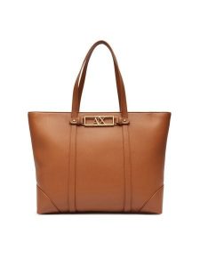 Armani Exchange Torebka XW002608 AF15632 U6119 Brązowy. Brązowe shopper bag Armani Exchange, bez wzorów, ze skóry, bez dodatków. Za 729,99 zł.