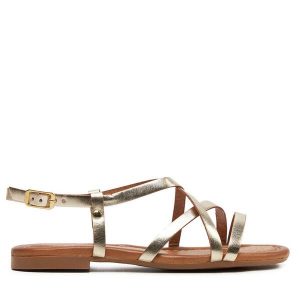 Sandały Maciejka. Żółte sandały Maciejka, bez wzorów, bez obcasa, na płaskiej podeszwie, bez zapięcia. Za 219,99 zł.