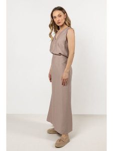 Awama Spódnica w kolorze beżowym rozmiar: L. Brązowe spódnice Awama, l, bez wzorów, maxi. Za 119,99 zł.