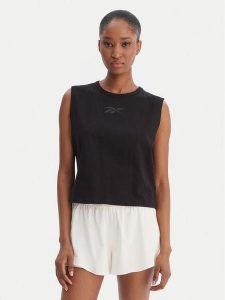 Reebok Top Erica RK25499CCW Czarny Relaxed Fit. Czarne topy Reebok, m, bez wzorów, z bawełny, bez kołnierzyka, bez ramiączek. Za 69,99 zł.