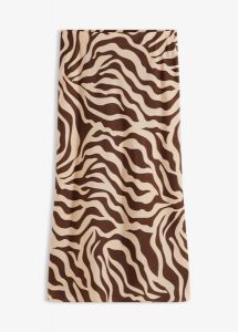 Spódnica midi z lejącej satyny. Brązowe spódnice bonprix, bez wzorów, z satyny, eleganckie, midi. Za 79,99 zł.