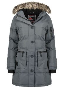 Canadian Peak Parka "Axelus" w kolorze szarym rozmiar: XXL. Szare płaszcze Canadian Peak, xxl, z aplikacjami, bez kaptura. Za 250,35 zł.