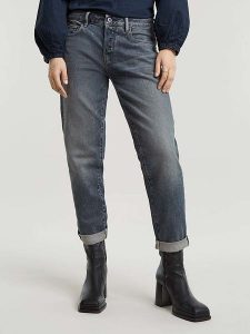 G-Star Dżinsy - Boyfriend fit - w kolorze niebieskim rozmiar: W25/L32. Niebieskie jeansy G-Star, z aplikacjami. Za 232,78 zł.