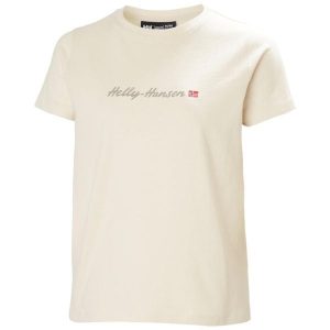 Koszulka damska Helly Hansen Core Graphic 2.0. Białe koszulki sportowe Helly Hansen, bez wzorów, bez ramiączek. Za 151,85 zł.