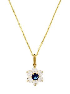 OR ÉCLAT Złota zawieszka "Mystique" z cyrkoniami rozmiar: onesize. Niebieskie zawieszki OR ÉCLAT, z cyrkonią, złote. Za 369,99 zł.