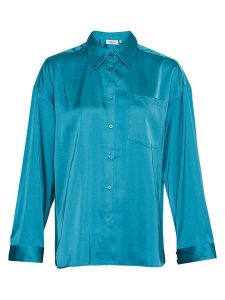 MOSS COPENHAGEN Koszula "Andora" w kolorze niebieskim rozmiar: S/M. Niebieskie koszule Moss Copenhagen, m, bez wzorów, bez kołnierzyka, bez ramiączek. Za 100,99 zł.