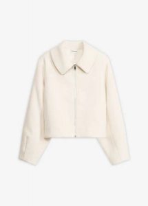 Kurtka oversize na podszewce. Białe kurtki bonprix, bez wzorów, bez kaptura. Za 219,99 zł.