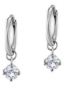 DIA DIAMONDS Srebrne kolczyki-kreole z topazami rozmiar: onesize. Szare kolczyki DIA DIAMONDS, z topazem, srebrne. Za 171,28 zł.