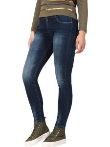 Timezone Dżinsy "Aleena" - Skinny fit - w kolorze granatowym rozmiar: W32/L32. Niebieskie jeansy Timezone, z aplikacjami, ze skóry. Za 122,96 zł.