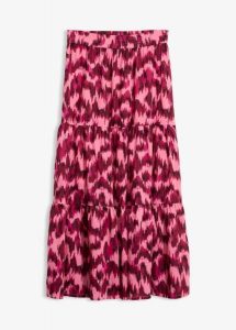 Spódnica maxi z czystej bawełny organicznej. Czerwone spódnice bonprix, na lato, bez wzorów, z bawełny, maxi. Za 189,99 zł.