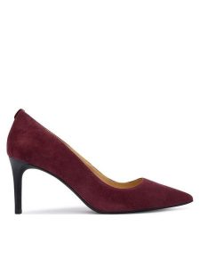 MICHAEL Michael Kors Szpilki Alina 40F5HNMP1S Bordowy. Czerwone szpilki MICHAEL Michael Kors, bez wzorów, ze skóry, bez obcasa. Za 629,99 zł.