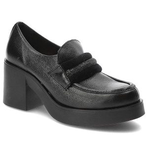 Czarne Półbuty Lemar Wygodne Skórzane Buty. Czarne czółenka Lemar, bez wzorów, ze skóry, bez obcasa, na obcasie, bez zapięcia. Za 314,99 zł.