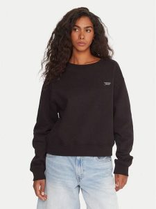 Tommy Jeans Bluza Silver Script DW0DW21961 Czarny Regular Fit. Czarne bluzy Tommy Jeans, xs, bez wzorów, z bawełny, bez kaptura. Za 379,99 zł.