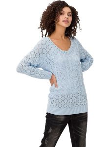 Heine Sweter w kolorze błękitnym rozmiar: 44. Niebieskie swetry oversize Heine, bez wzorów, z bawełny, bez ramiączek. Za 96,60 zł.