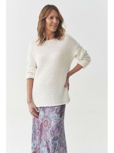 TATUUM Sweter "Alya" w kolorze kremowym rozmiar: XL. Brązowe swetry oversize Tatuum, xl, bez wzorów, ze splotem, bez ramiączek. Za 165,71 zł.