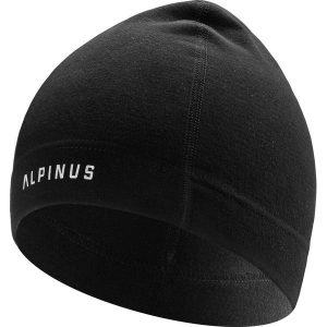 Czapka trekkingowa dla dorosłych Alpinus Calera Miyabi czarna. Czarne czapki ALPINUS, bez wzorów, sportowe. Za 59,00 zł.
