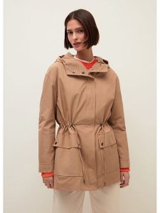 STEFANEL Parka w kolorze beżowym rozmiar: M. Brązowe płaszcze Stefanel, m, bez wzorów, bez kaptura. Za 195,31 zł.