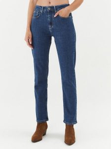 Pepe Jeans Jeansy Mary PL204164 Granatowy Regular Fit. Niebieskie jeansy Pepe Jeans, bez wzorów, z bawełny. Za 449,99 zł.